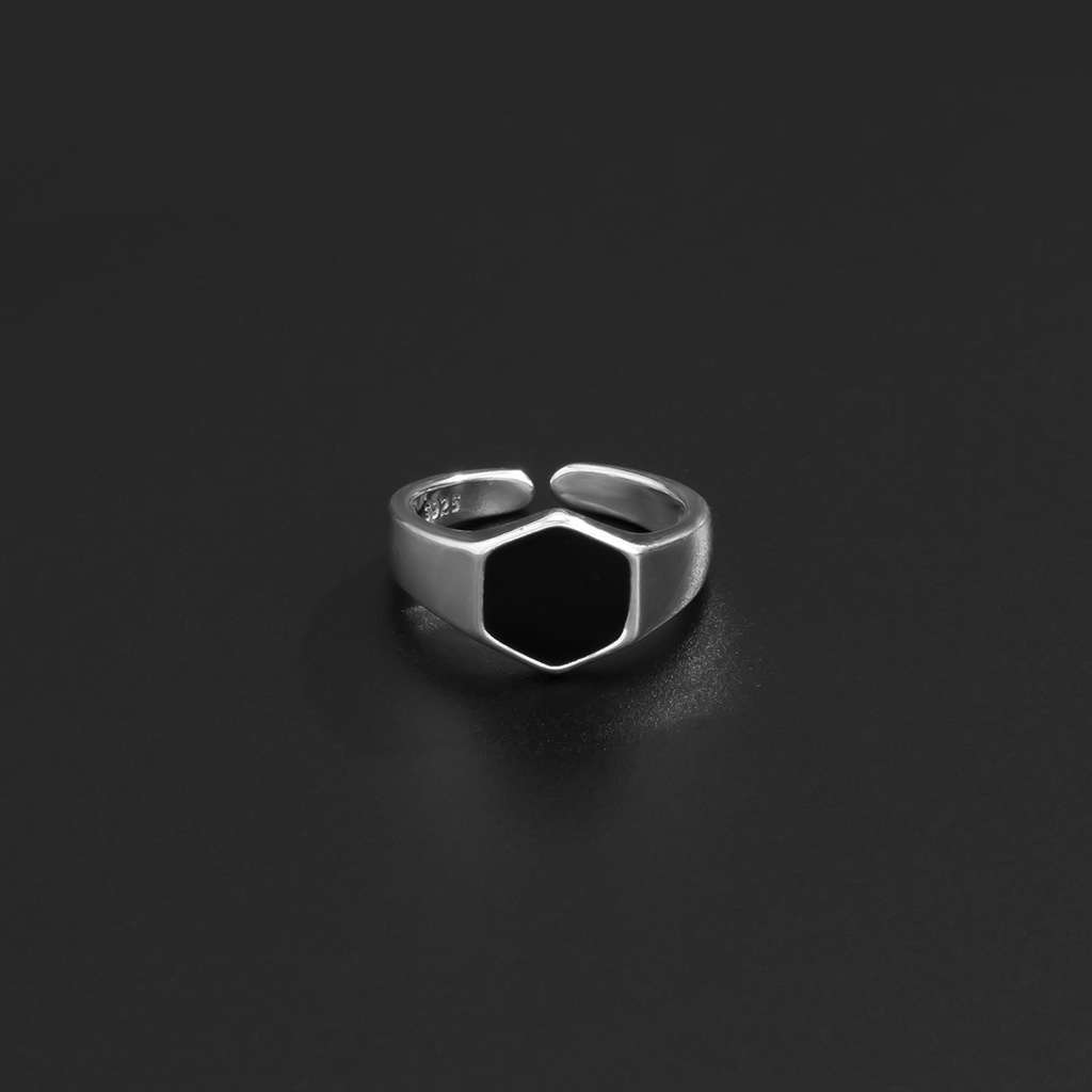 Nhẫn Hở Đeo Ngón Tay Hình Vuông Kiểu Đơn Giản Phong Cách Âu Mỹ