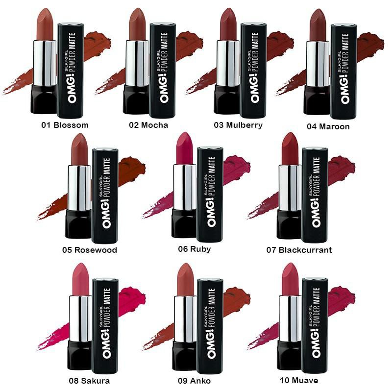 Son Silkygirl Omg! Powder Matte Lipcolor - 04 Maroon 3.5g | BigBuy360 - bigbuy360.vn
