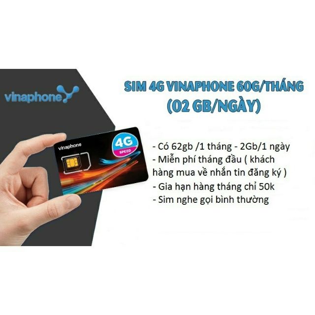 Sim 4G Vinaphone 60Gb/Tháng