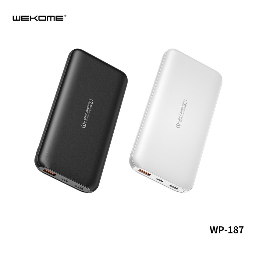 Sạc dự phòng 10000mah,có kèm sạc nhanh 18W,1 cổng usb ,1 cổng typeC,WP187