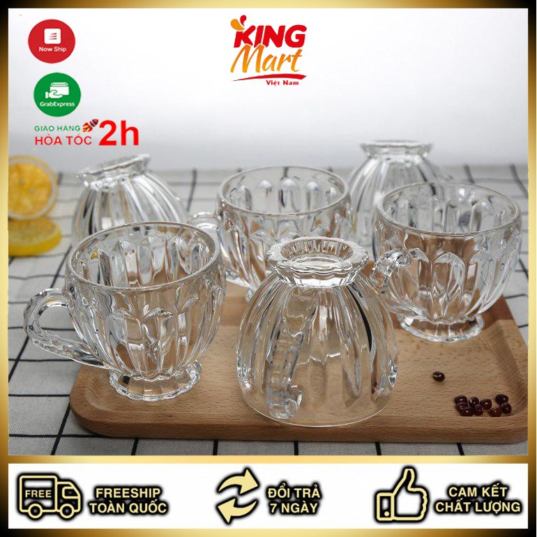 COMBO 6 cốc thủy tinh cáo cấp, trong suốt, dày dặn