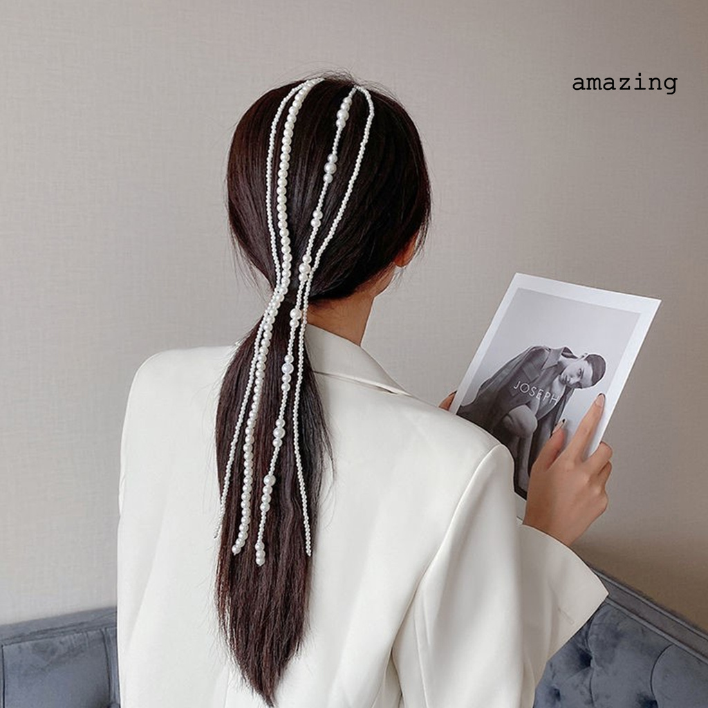 Dây Cài Tóc Đính Ngọc Trai Nhân Tạo Trang Trí Tóc Cô Dâu