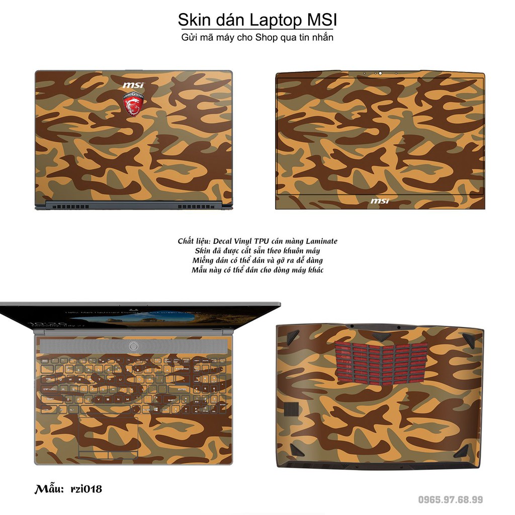 Skin dán Laptop MSI in hình rằn ri _nhiều mẫu 3 (inbox mã máy cho Shop)