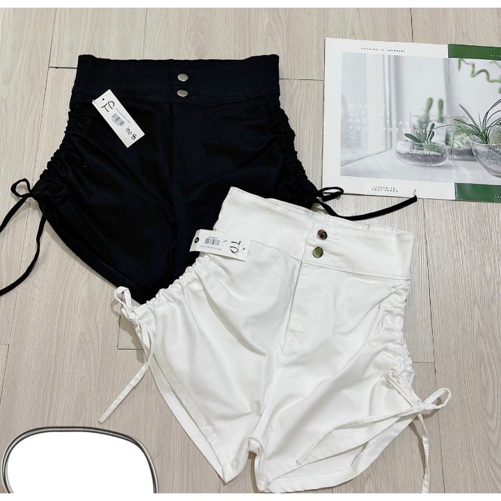 Quần short nữ rút dây 2 bên chất vải jeans cao cấp Cam Kết Hàng Y Hình + Clip Chính Chủ ( Size S, M, L, XL )