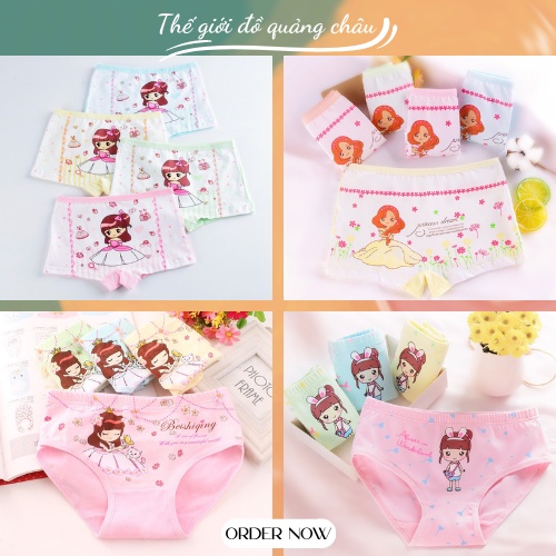 Quần chip cho bé gái, mẫu mới 2022, chất liệu cotton thoáng mát - Hàng Quảng Châu Cao Cấp (QC34)