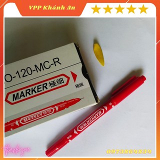 Bút lông dầu hai đầu,bút dạ kính Zebra MO 120 mực đỏ