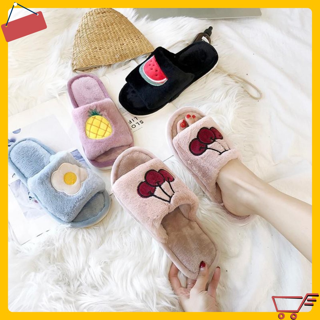 GIÁ SỈ Dép lông mang trong nhà hình trái cây dễ thương, thiết kế xinh xắn, màu sắc dễ thương 8939