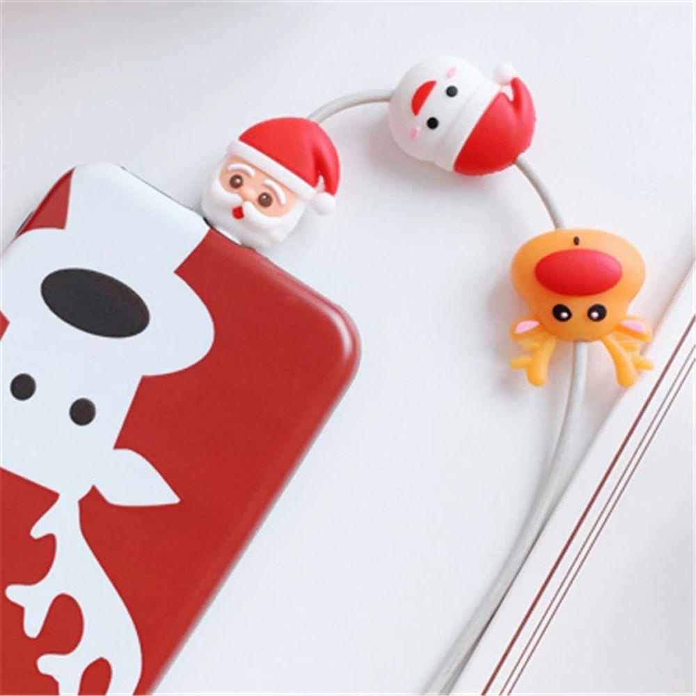 Vỏ Bọc Bảo Vệ Dây Cáp Dữ Liệu USB Họa Tiết Giáng Sinh Dễ Thương|Vỏ Bảo Vệ Cắn