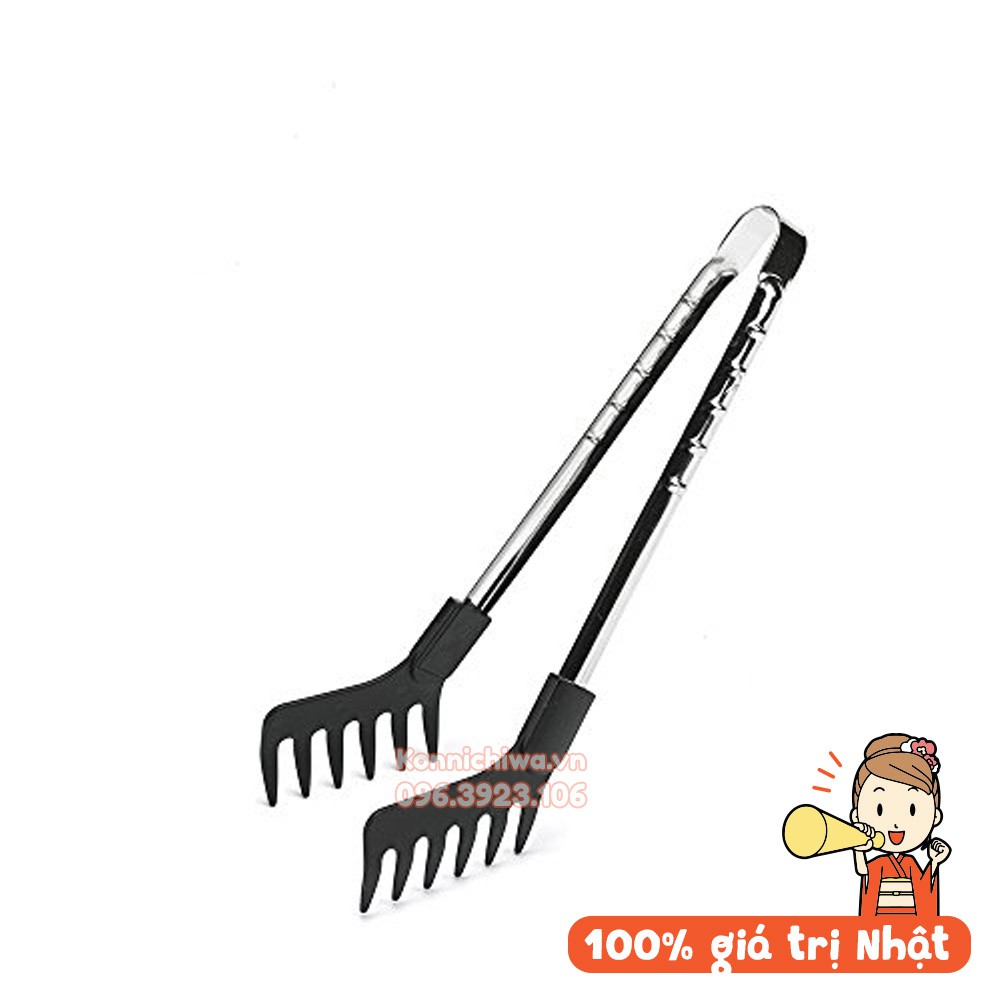 |Hàng Nhật Chính Hãng| Kẹp thức ăn inox EKO (28cm)| Kẹp thức ăn hình răng cưa nhựa cao cấp chịu nhiệt Nhật