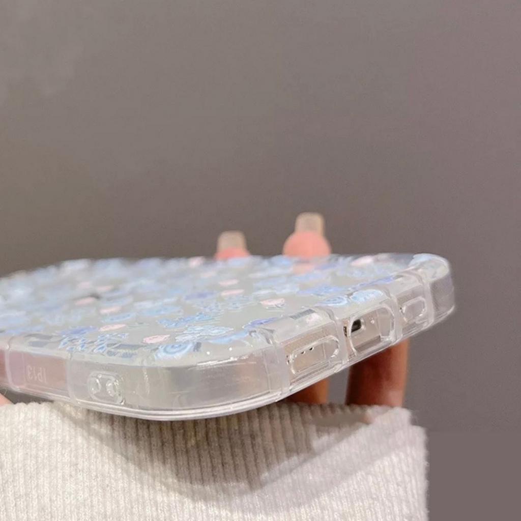 Ốp Lưng Iphone Trong Suốt Hoa nhí viền dày Casery Các Dòng 11/12/13/14/Pro/Plus/ProMax