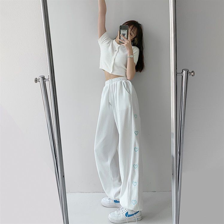Quần Jogger Nữ Tim, Chất Thun Co Giãn, Cạp Chun, Dáng Suông 2 Màu Đen Trắng QD024