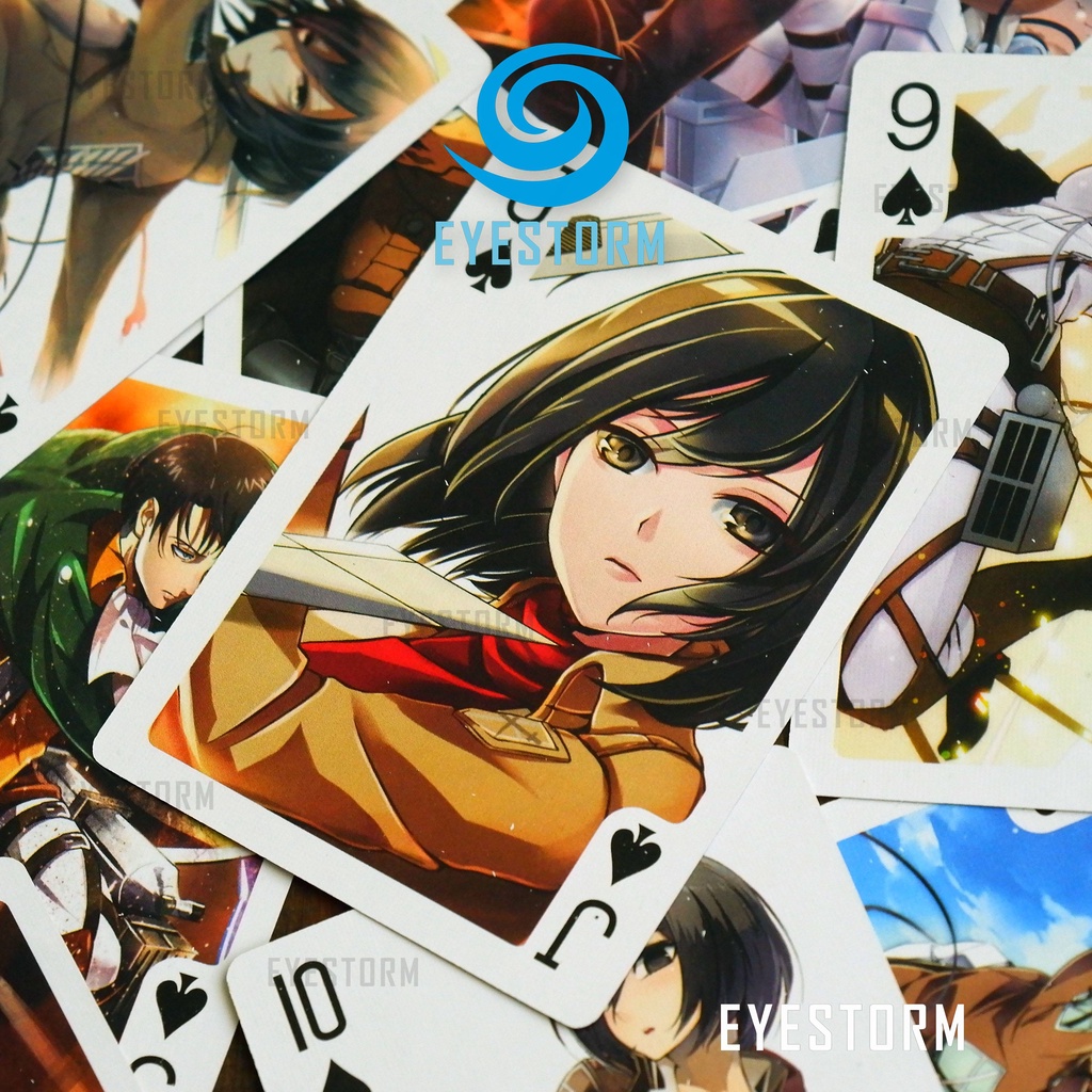 Bài tây anime tổng hợp nhiều mẫu One Piece, Attack on Titan, Kid  - tú lơ khơ, manga Poker Z - 54 lá