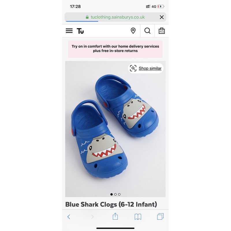 dép sục bé trai Tuclothing auth size 6uk, 7uk