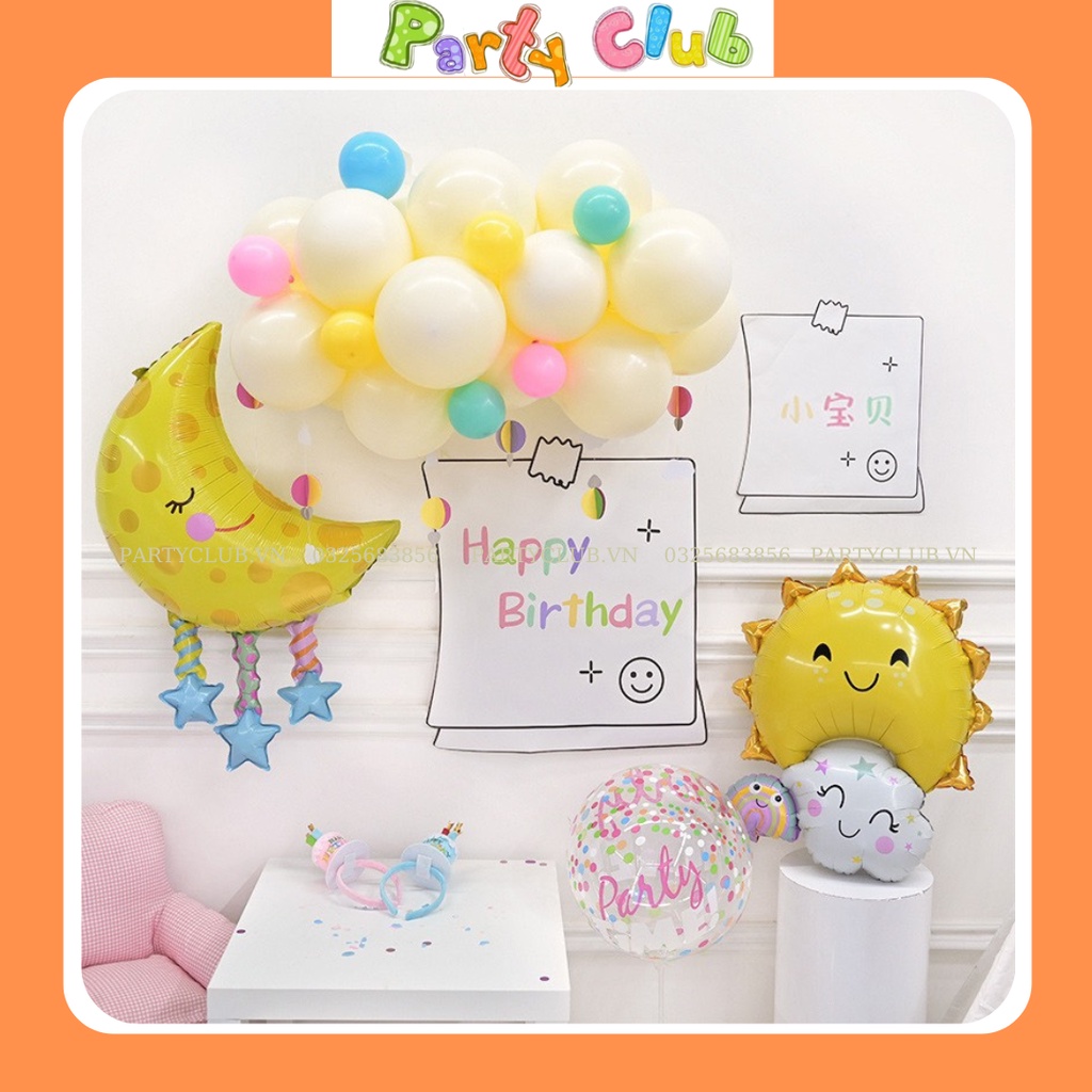 Bóng hình mặt trời - bóng mặt trăng trang trí sinh nhật