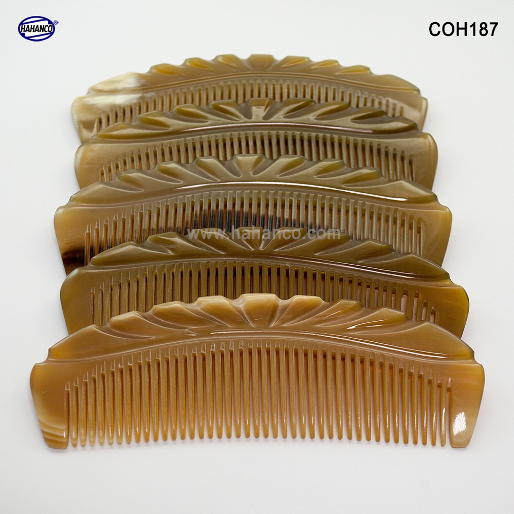 Lược sừng xuất Nhật (Size: XL - 17cm) Lược múi bưởi khía đẹp cỡ lớn - COH187- Horn Comb of HAHANCO - Chăm sóc tóc