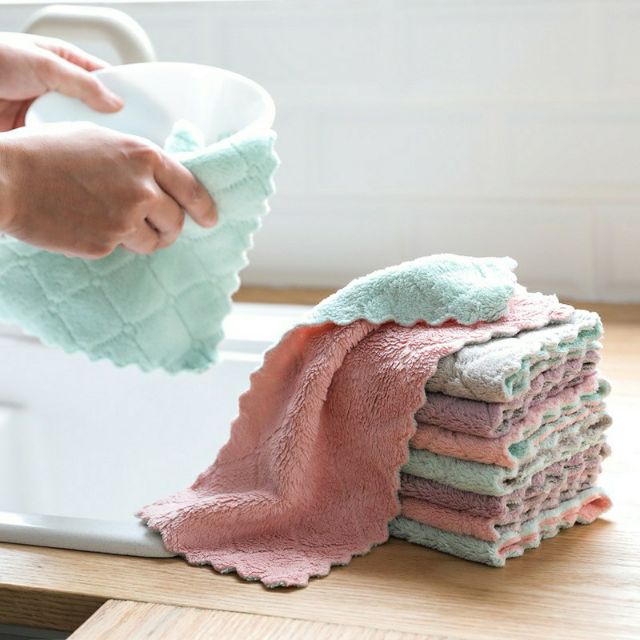 SET COMBO 10 KHĂN LAU  BẾP TIỆN LỢI 2 MẶT - CÓ TÁCH NHỎ BÁN LẺ + Khăn Lau Cuộn Đa Năng