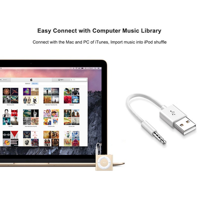 Suitable for Ipod SHUFFLE Data Cable USB Mp3 Charging 3, 4, 5, 6 7Th Generation Charger Wire