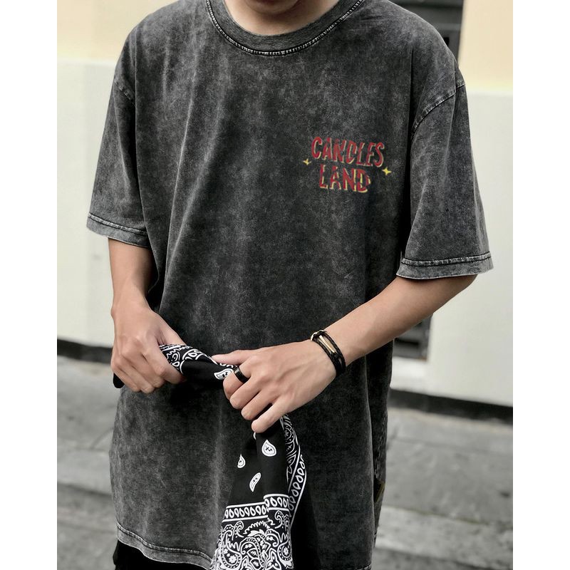 Áo thun tay lỡ CDL CANDLES phông Unisex nam nữ Cotton oversize form rộng LUNACY TB020 | BigBuy360 - bigbuy360.vn