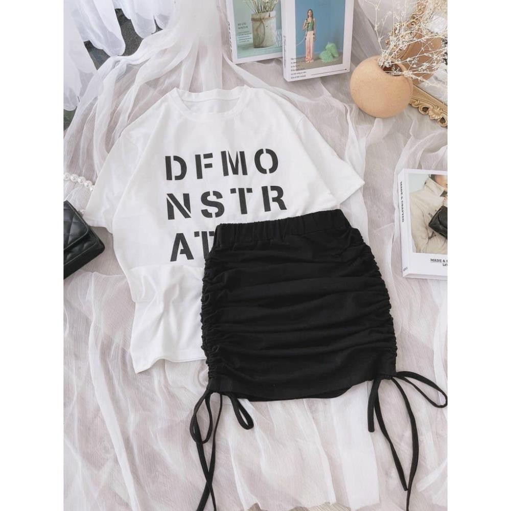 Set đồ nữ cá tính, set váy ngắn áo thun đi chơi sang chảnh mùa hè đẹp 8A00107 JKR