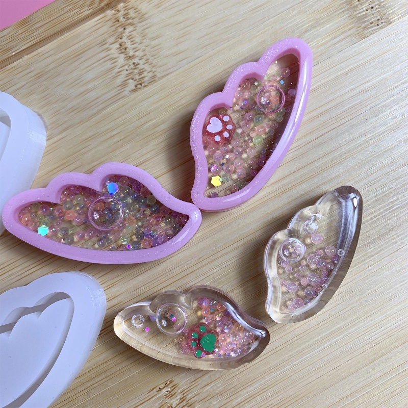 Khuôn Silicone Làm Móc Khóa Hình Đôi Cánh Độc Đáo