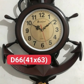 Đồng hồ Treo Tường D66 Mỏ Neo Giả Gỗ Size Lớn Có Lắc