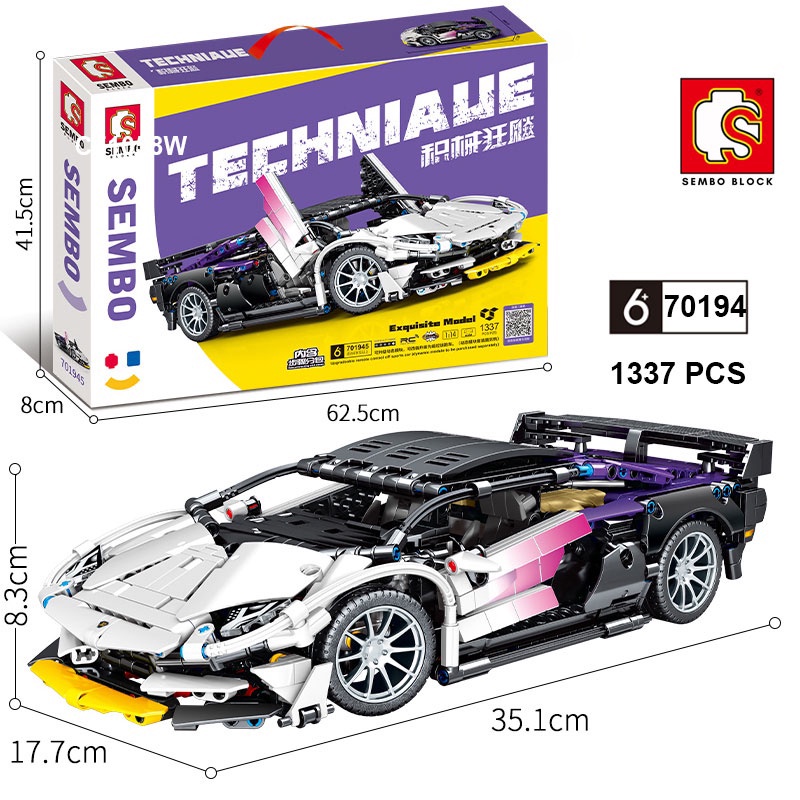 Đồ chơi lắp ráp xe Lego Technic mô hình Xe Thể Thao Jackpot Ziyue  - SEMBO 701945