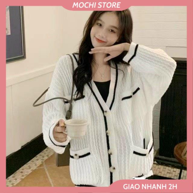 Áo Cardigan Dáng Dài , Áo Len Nữ Viền Sọc Phối Túi Chất Len Dày Dặn, Hàng Quảng Châu Cao Cấp Siêu Hot. | BigBuy360 - bigbuy360.vn