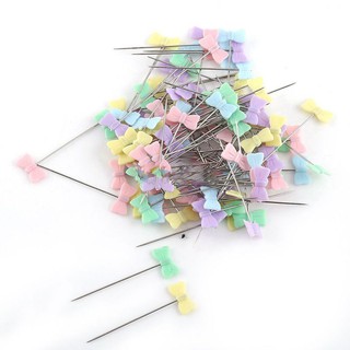 Set 100 đinh ghim đầu nơ hoa phối màu cố định đồ may vá