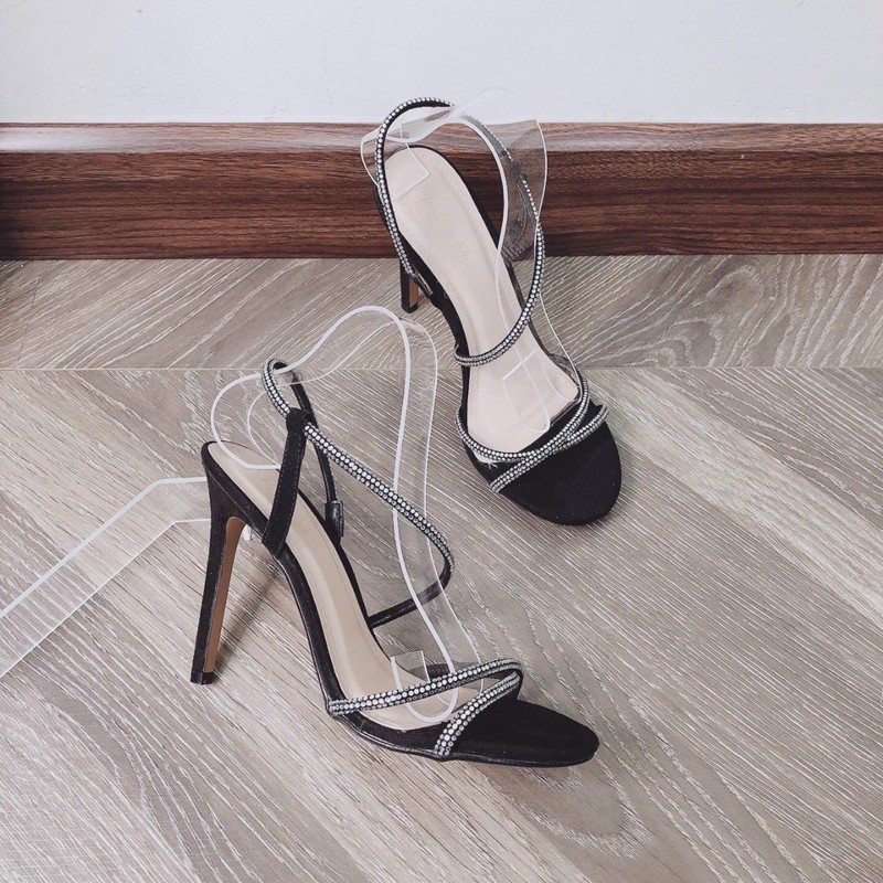 SANDAL GÓT NHỌN QUAI CHÉO ĐÁ