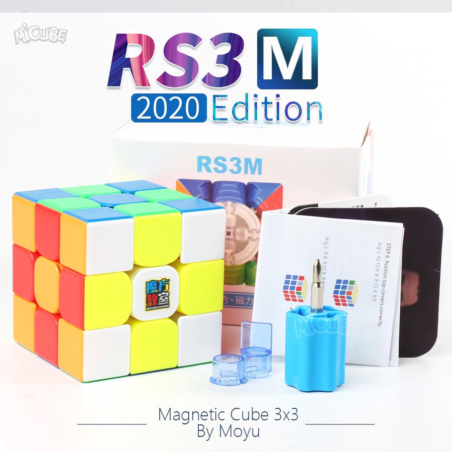 Rubik 3x3 Nam Châm  Moyu RS3M - Rubik Nam Châm 3 Tầng 3x3x3 (Rubic V3 M)