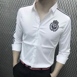 Áo sơ mi nam thêu họa tiết cao cấp dài tay dáng hàn quốc chuẩn soái ca