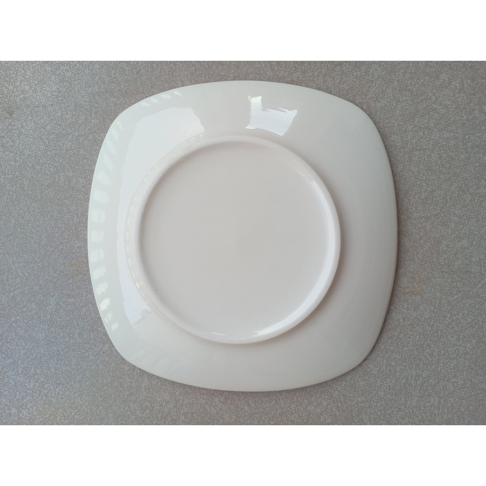 Set 5 Đĩa Sứ Trắng Hình Vuông Cao Cấp