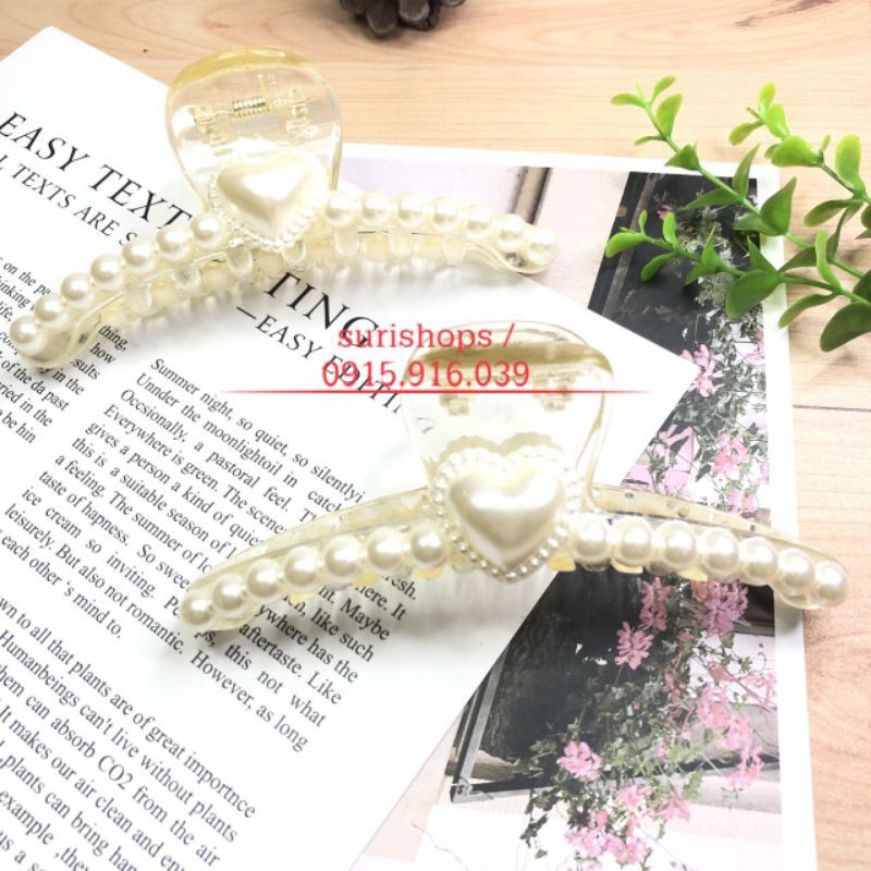 Kẹp tóc càng cua hình tim kiểu dáng hàn quốc hot trend