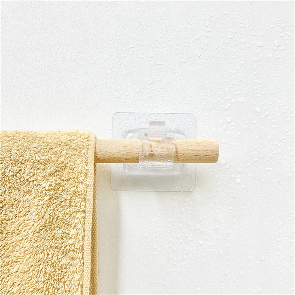 Set 2 giá đỡ thanh treo rèm cửa tự dính tiện dụng cho nhà bếp/ phòng tắm