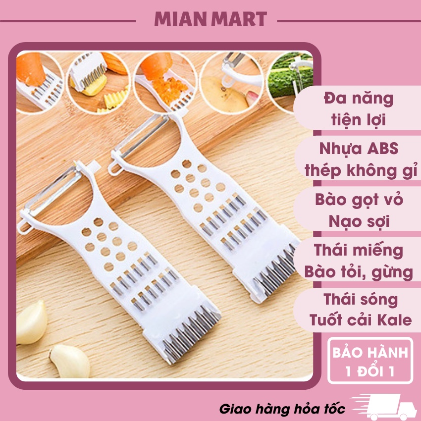 Nạo củ quả đa năng 6 in 1 chống han gỉ, dụng cụ bào gọt nhỏ gọn tiện lợi - Mian Mart