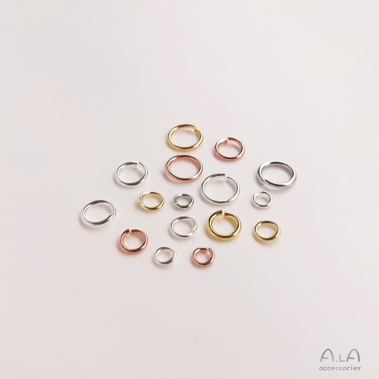 💖Trang sức DIY phụ kiện💖Màu Sắc Nhẫn Hở Mạ Vàng Trắng 18k Hình Chữ C Làm Trang Sức Thủ Công