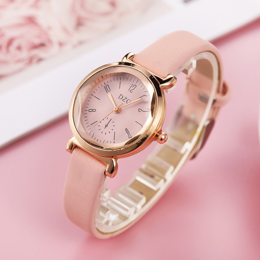 Đồng hồ nữ Dzg D032 kiểu dáng thời trang, mặt tròn nhỏ xinh xắn