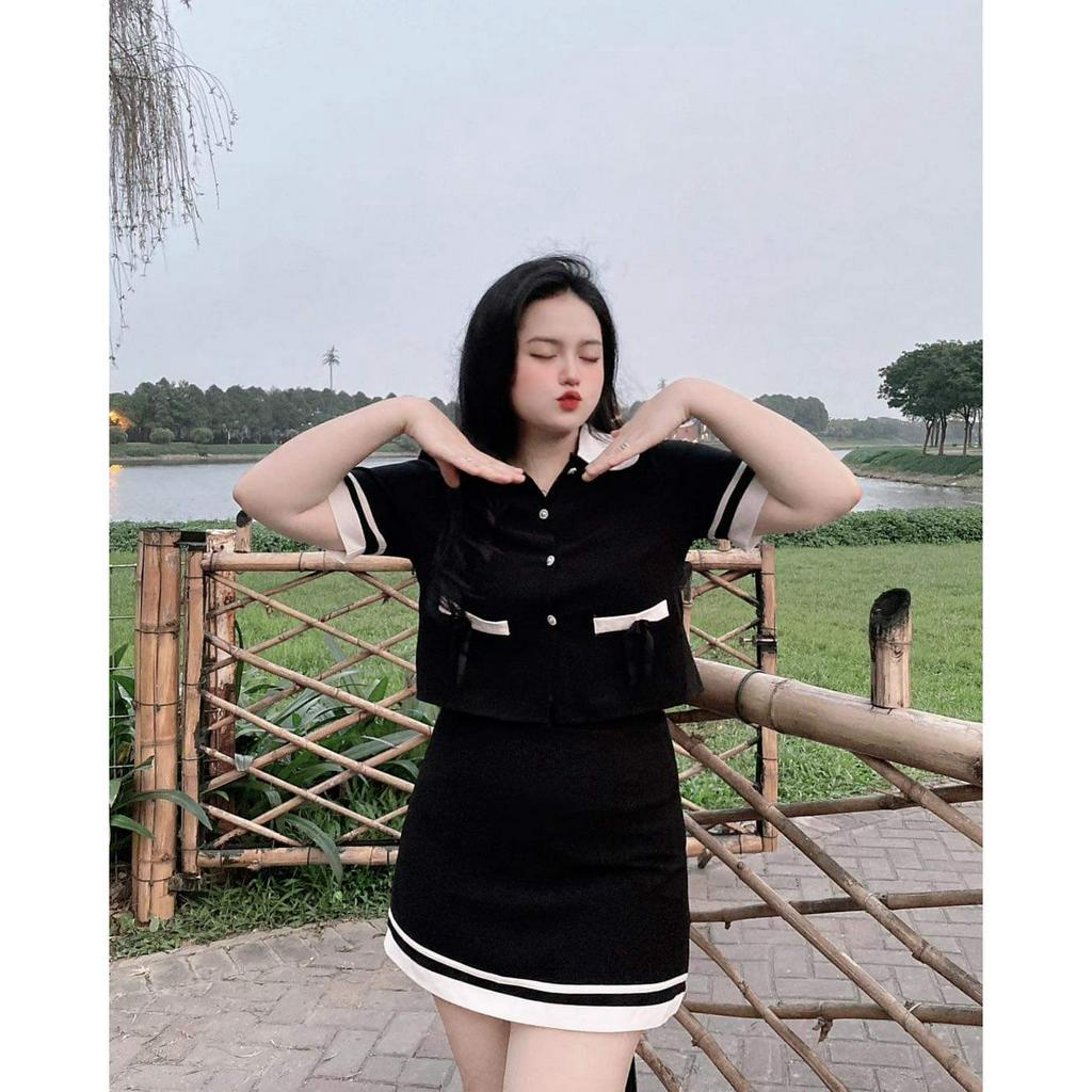 Set váy BIGSIZE55-95KG túi nơ M1439