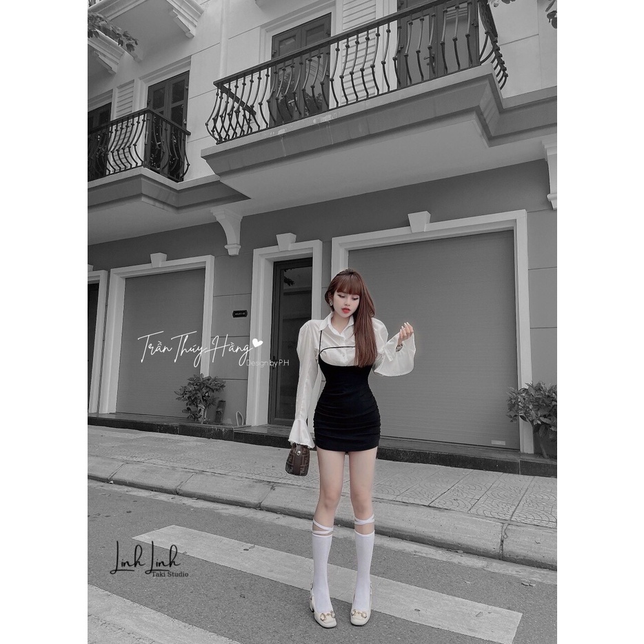 SET Yếm Body + Sơ Mi Tay Bèo Công Chúa Sang Chảnh Tinh Tế