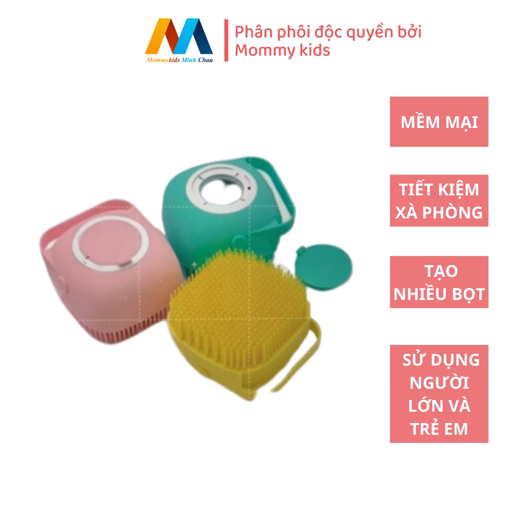 Bông tắm MommyKids Minh Chau , tạo bọt silicon dùng được cho trẻ nhỏ và người lớn