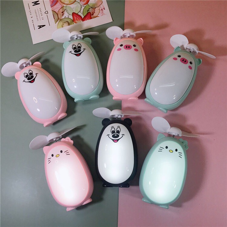Quạt Tích Điện cầm tay Mini siêu dễ thương Mickey - Tích hợp Đèn LED siêu tiện lợi T3B2 | BigBuy360 - bigbuy360.vn