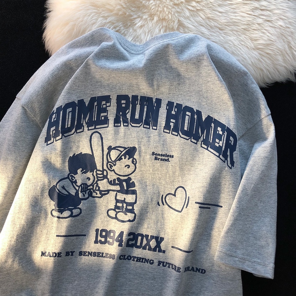 NRVP Áo Thun Mùa Hè Tay Cộc Oversize In Họa Tiết Phong Cách Hàn Quốc Cho Nam / Nữ