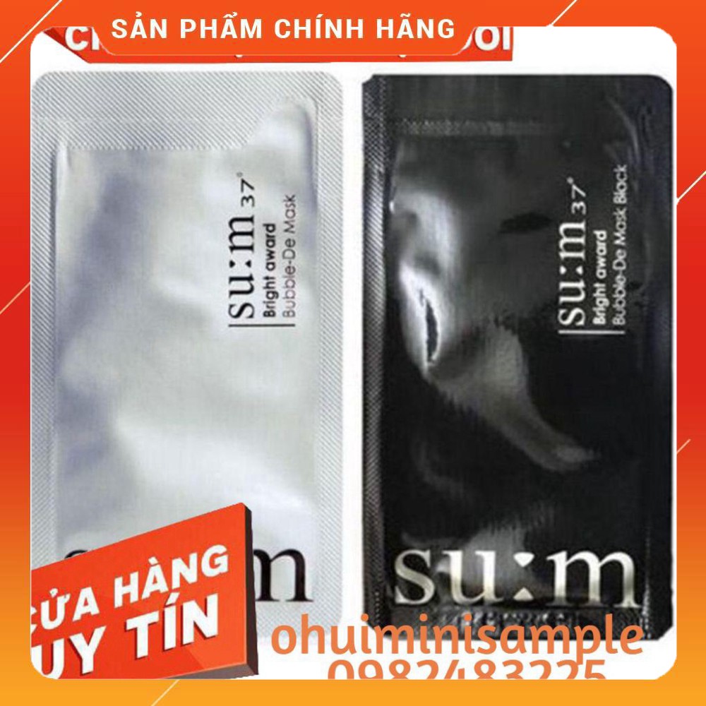 Combo 10 gói sample mặt nạ sủi bọt thải độc chì thanh lọc da, làm trắng da SU:M 37 Bright Award Bubble-De Mask Pack