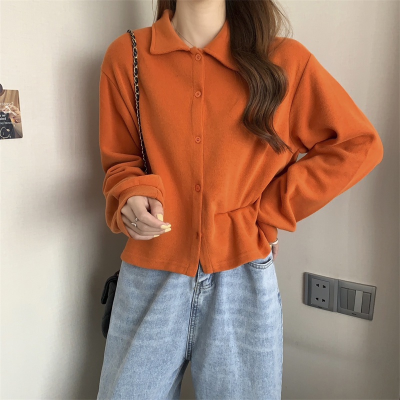 SUXI Áo sơ mi tay dài dáng rộng phong cách Hàn Quốc dành cho nữ