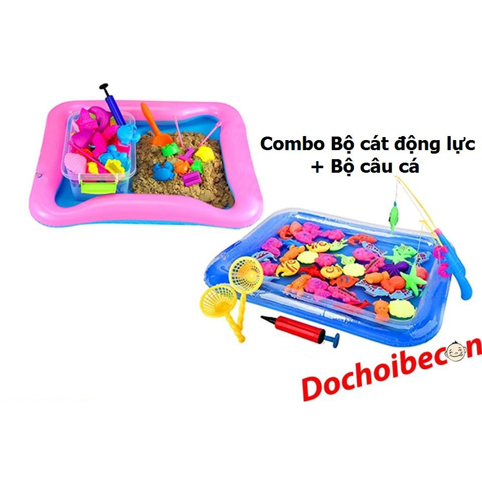 Combo Bộ đồ chơi Cát động lực + Bộ câu cá -kèm ảnh thật