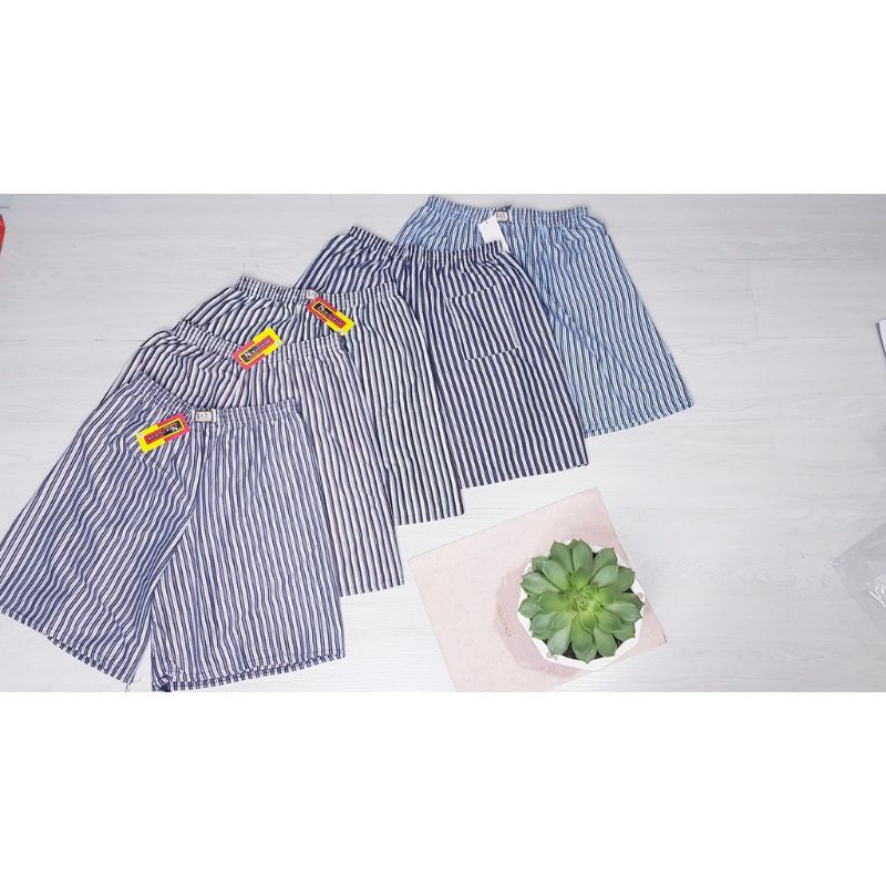 AP31 QUẦN ĐÙI NAM- QUẦN NGỦ MẶC NHÀ NAM KẺ SỌC THOÁNG MÁT THẤM HÚT MỒ HÔI SIZE 45 ĐẾN 85KG