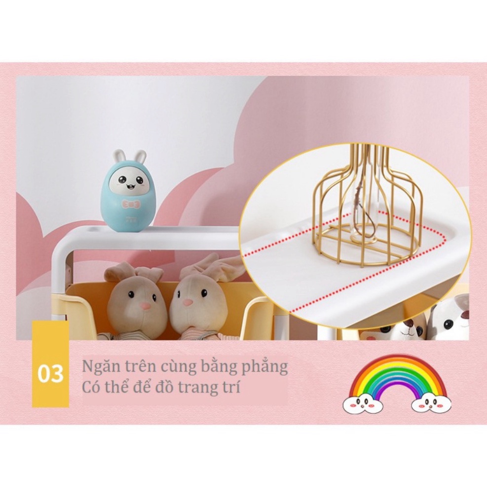 Kệ để đồ hokori có bánh xe di chuyển dễ dàng, kệ gấu đựng đồ phối nhiều màu