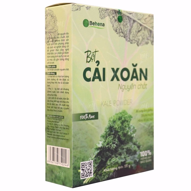 BỘT CẢI XOĂN – Hỗ trợ bổ sung siêu dưỡng chất cho cơ thể, giảm cholesterol, tốt cho thị lực (50g)