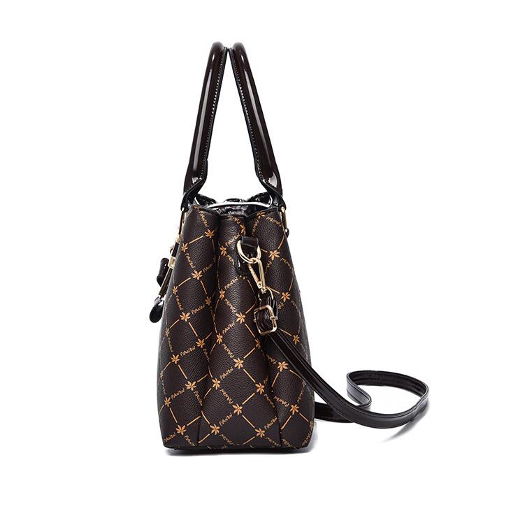 Túi Xách Tay Bằng Da Hoa Văn Kẻ Ô Thời Trang Dành Cho Nữ