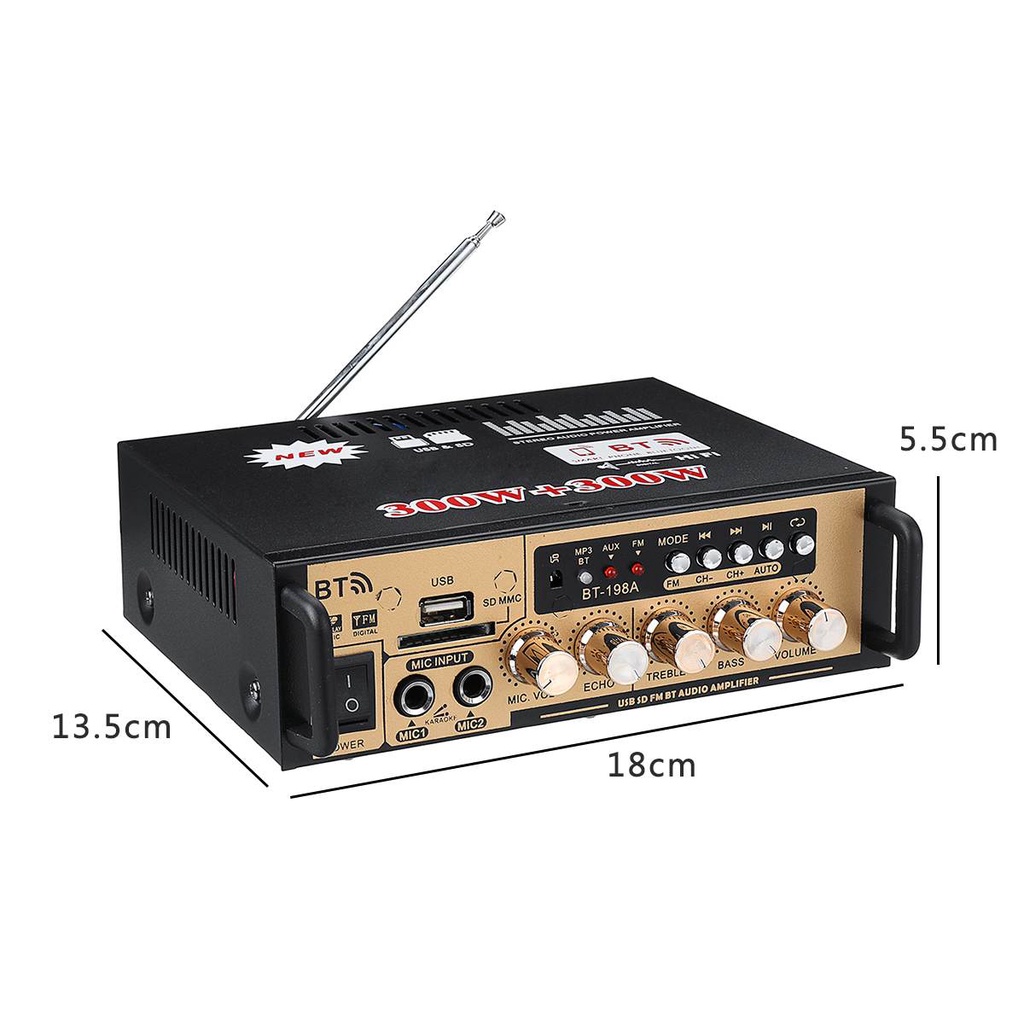 Amply karaoke KAW, Ampli mini bluetooth, Âm ly công suất khủng cho chất lượng âm thanh tốt Bảo hành 12 tháng